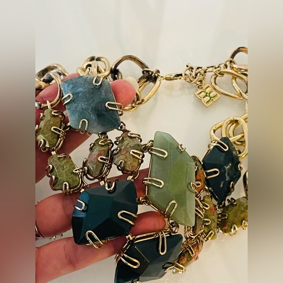 Statement Green BCBG necklace with Gold Hardware - Picture 7 of 12